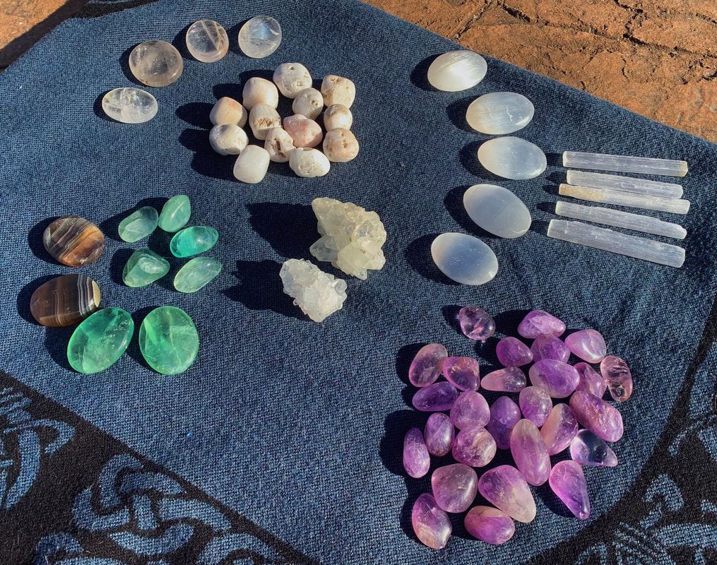 A layout of tumbled stones
